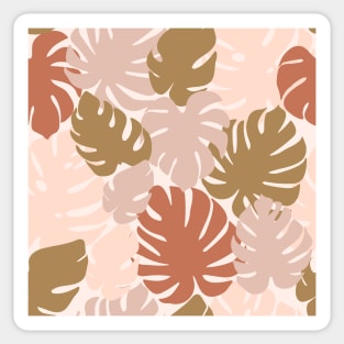 Abstract floral seamless pattern. Monstera leaves. Sticker